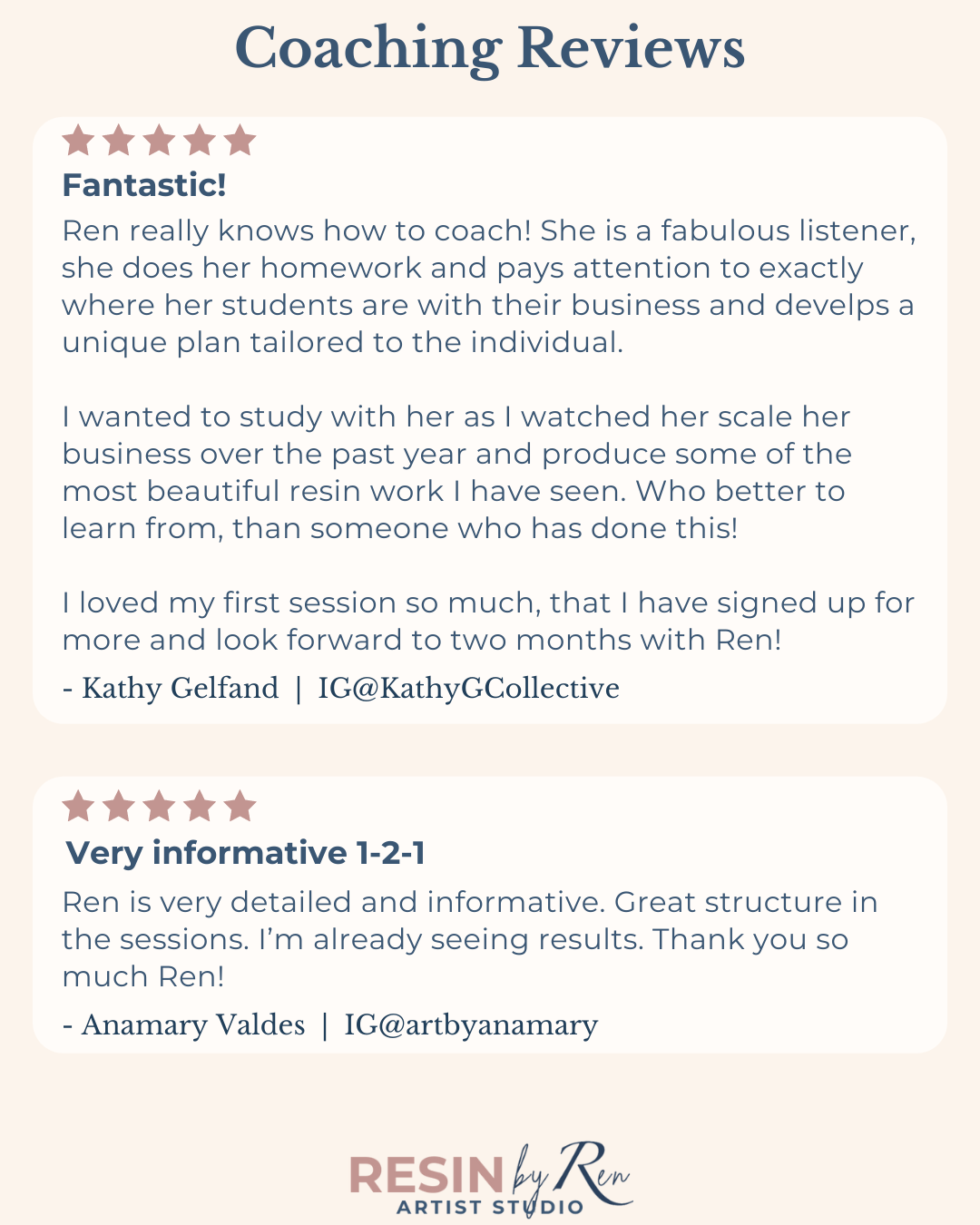 client review for epoxy resin art online classes