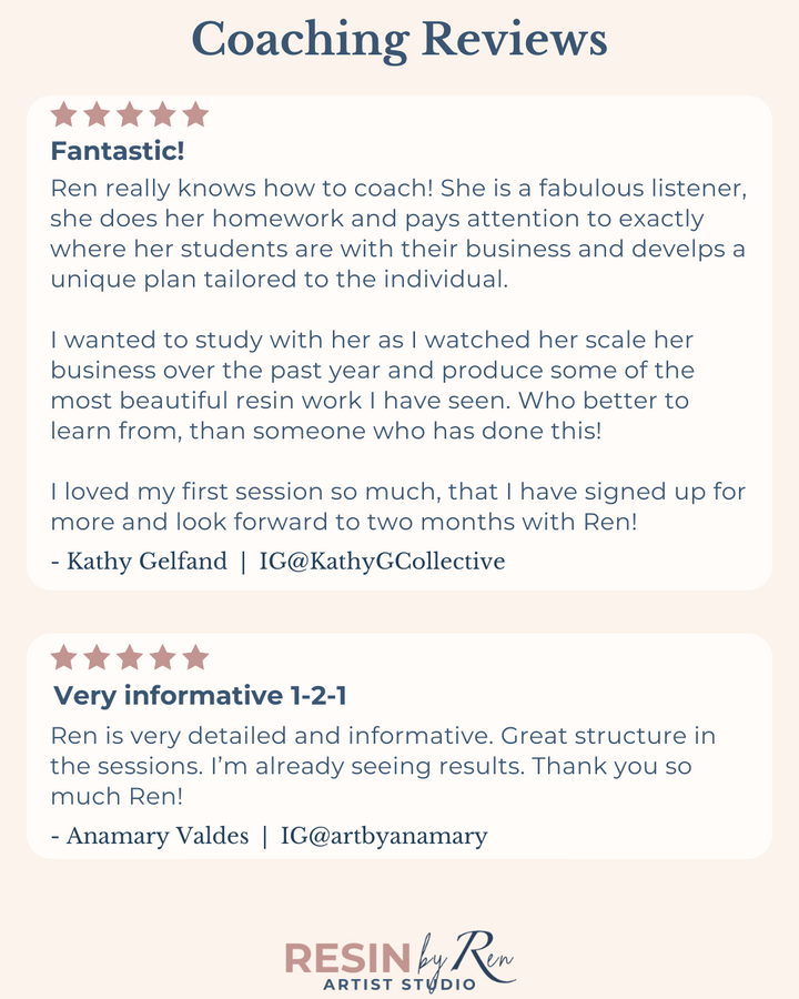 client review for epoxy resin art online classes