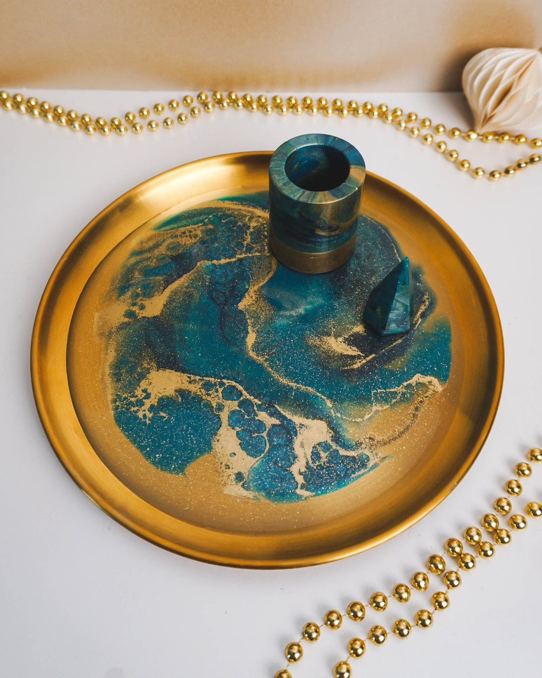 CUSTOM Jewellery Display Metal Tray Bundle - Decorative Serving Resin Tray | Jewellery Vanity Display - Resin By Ren