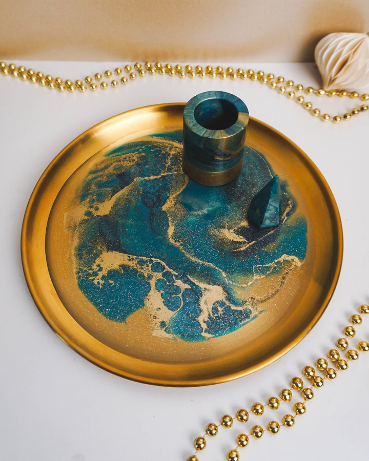 CUSTOM Jewellery Display Metal Tray Bundle - Decorative Serving Resin Tray | Jewellery Vanity Display - Resin By Ren