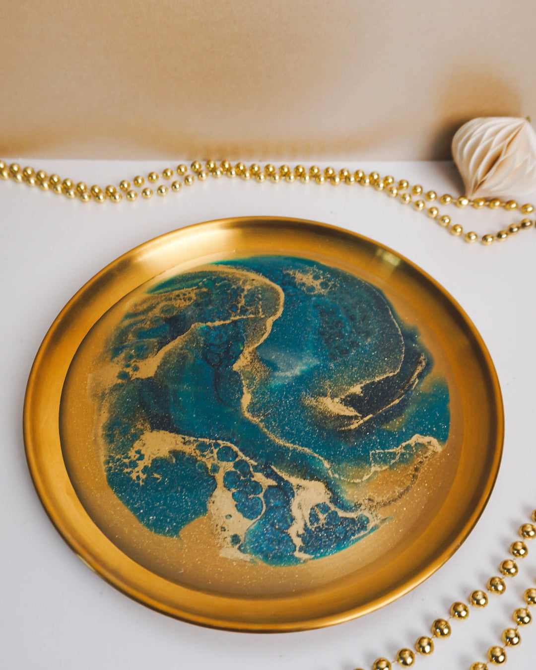 CUSTOM Jewellery Display Metal Tray Bundle - Decorative Serving Resin Tray | Jewellery Vanity Display - Resin By Ren