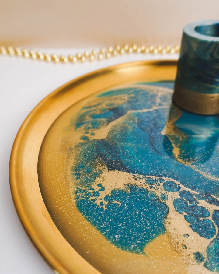 CUSTOM Jewellery Display Metal Tray Bundle - Decorative Serving Resin Tray | Jewellery Vanity Display - Resin By Ren