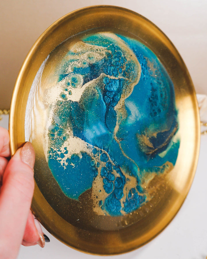 CUSTOM Jewellery Display Metal Tray Bundle - Decorative Serving Resin Tray | Jewellery Vanity Display - Resin By Ren