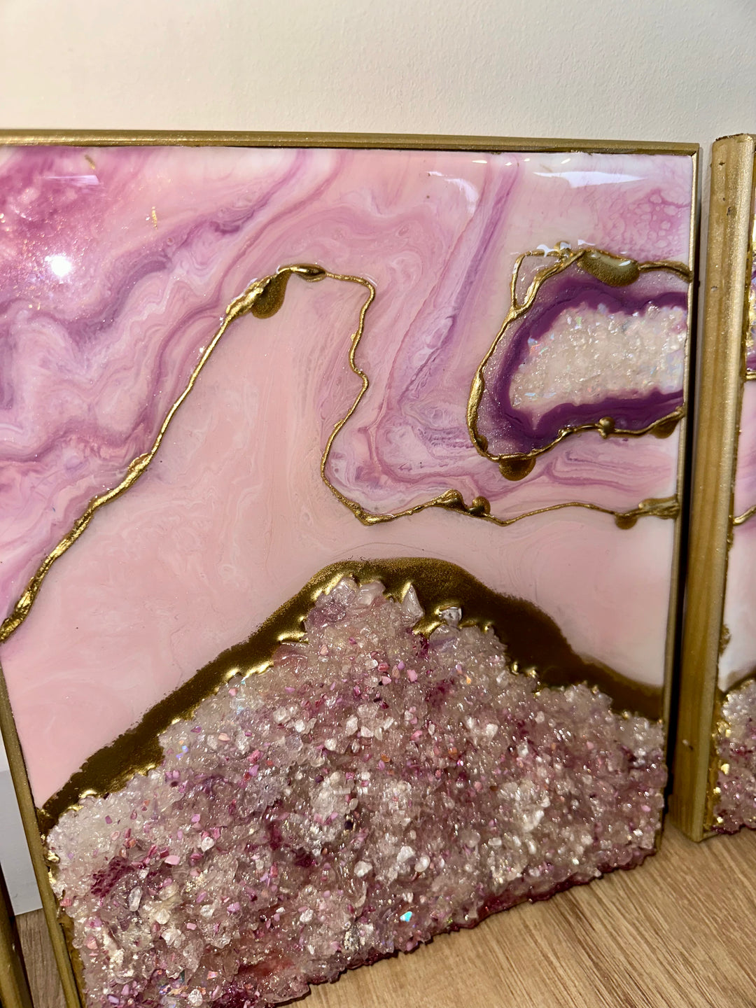 PINK GEODE TRIPTYCH (3-Piece Set)