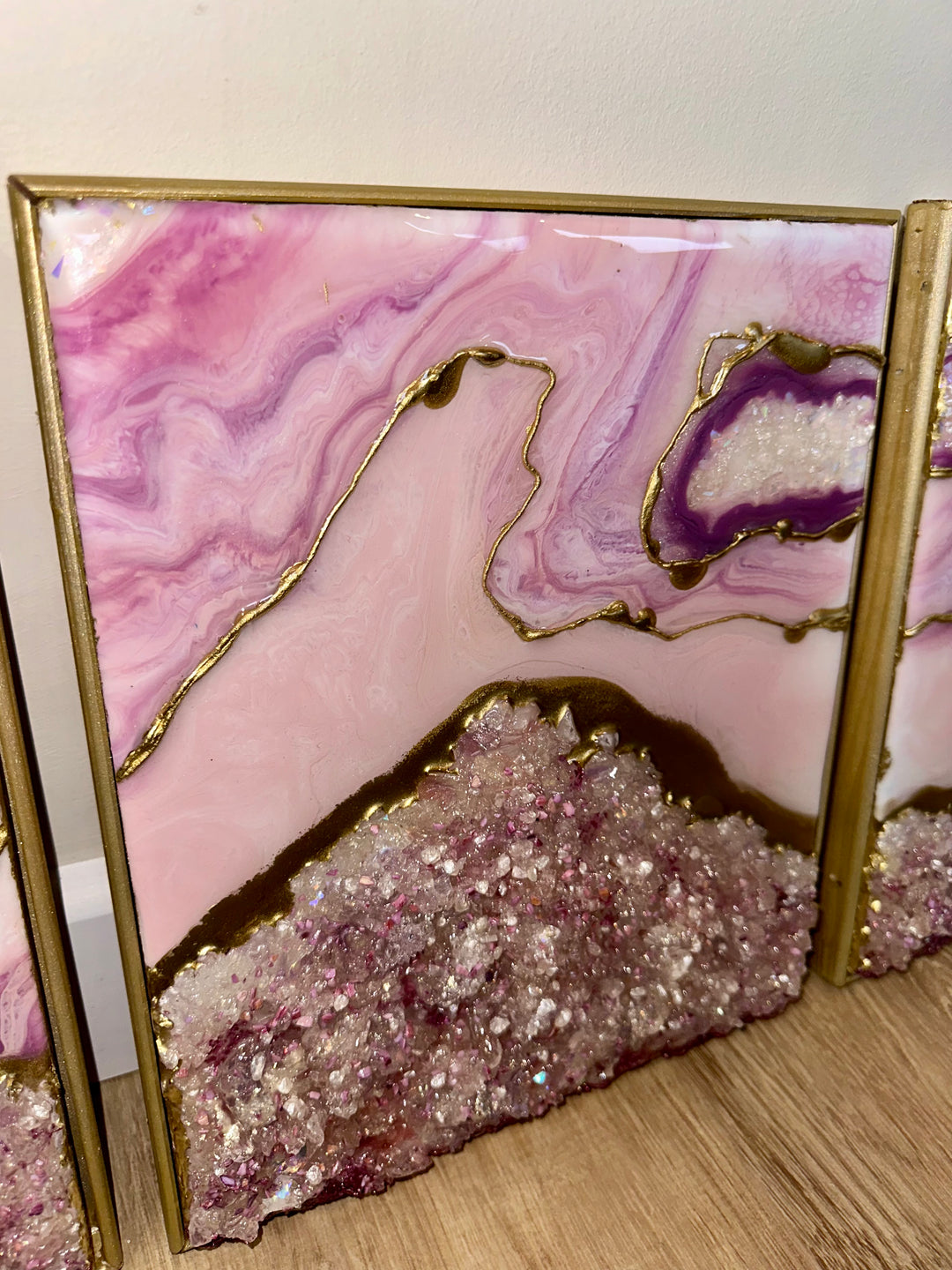 PINK GEODE TRIPTYCH (3-Piece Set)