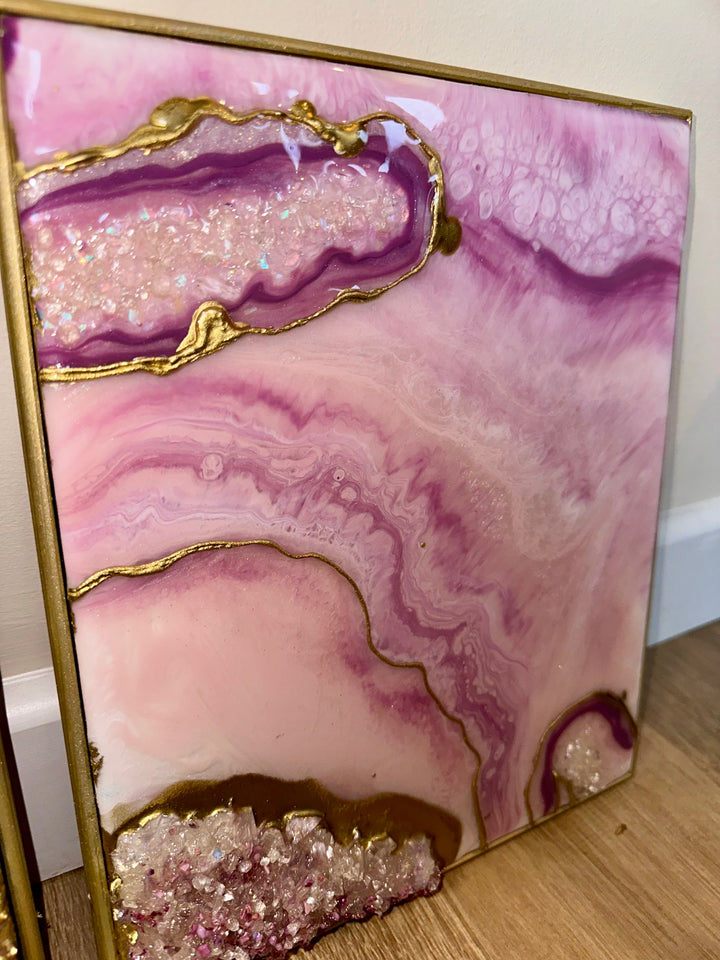 PINK GEODE TRIPTYCH (3-Piece Set)