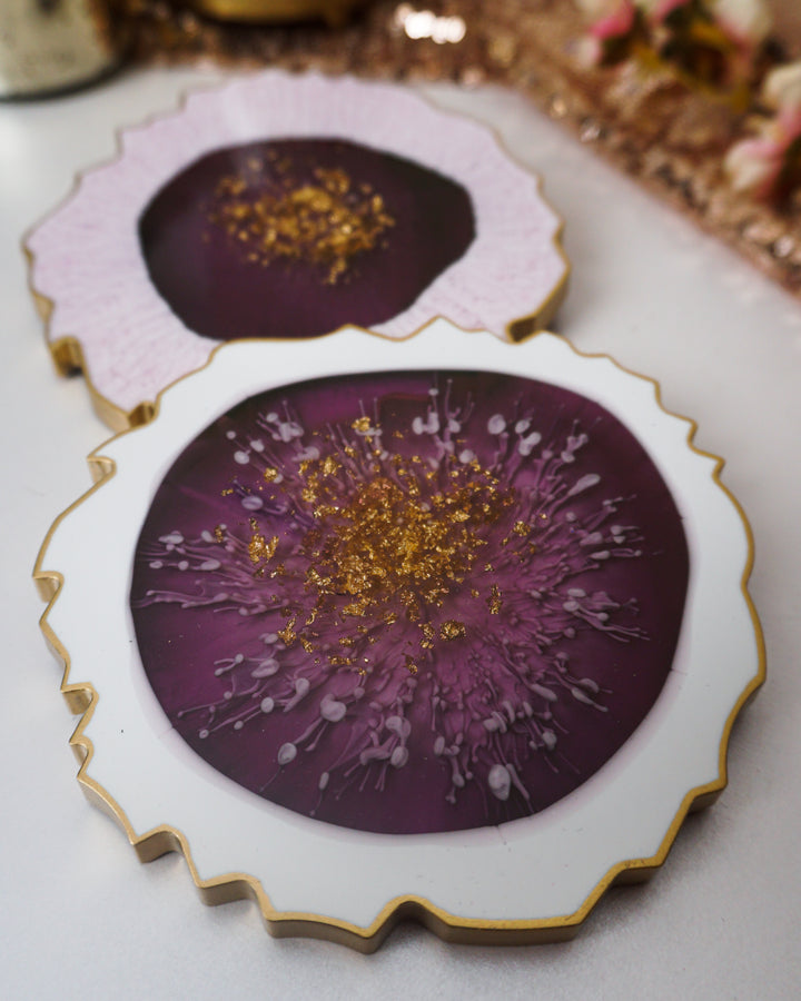 Custom Geode Coaster Set - Geode Resin Coaster Set - Resin By Ren