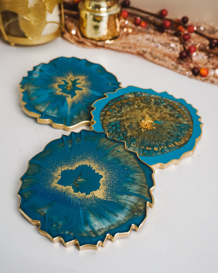 Custom Geode Coaster Set - Geode Resin Coaster Set - Resin By Ren